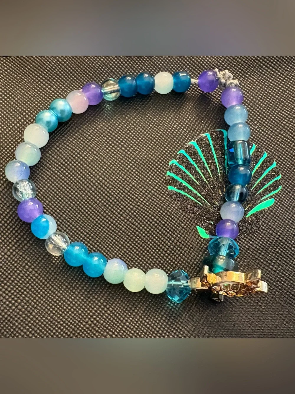 Blue and gold Turtle beach bracelet